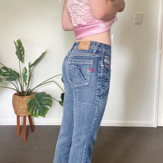 Y2K Low rise blue flare denim jeans