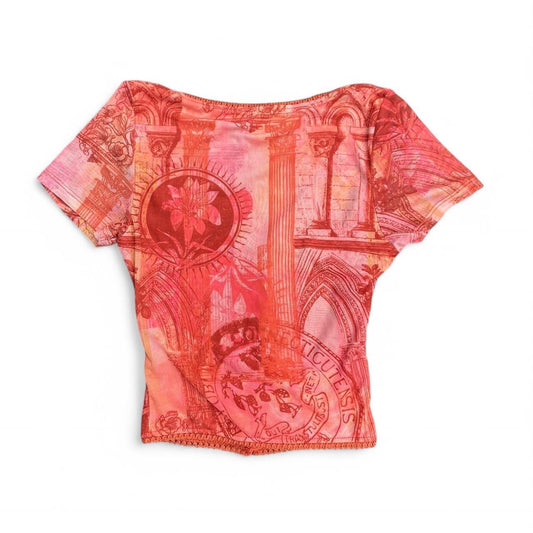 Cute Orange mesh corset top