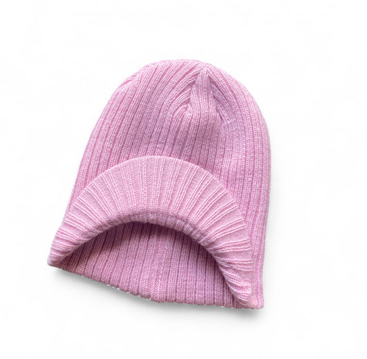 Y2K/90s skater Pink ribbed beanie cap
