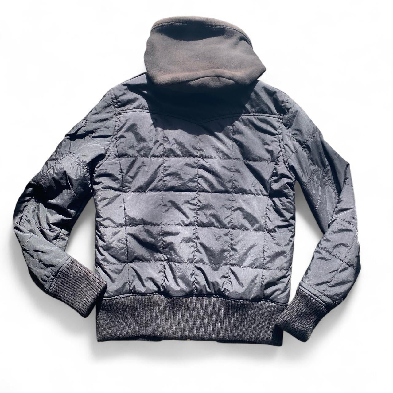 Y2K layered zip up hooded puffer jacket