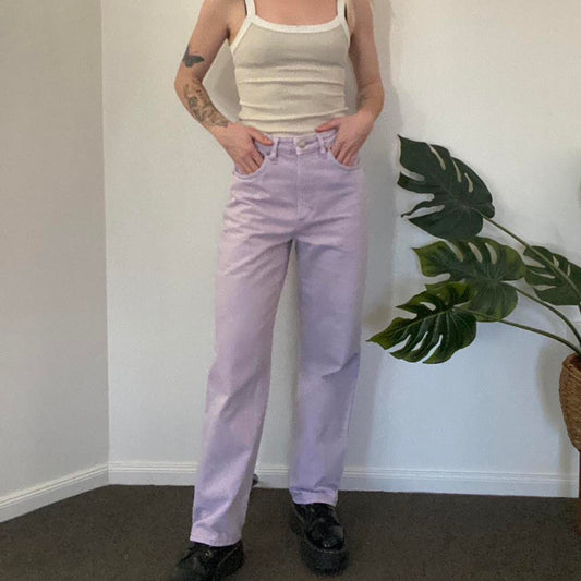 Cute lavender purple highwaisted jeans