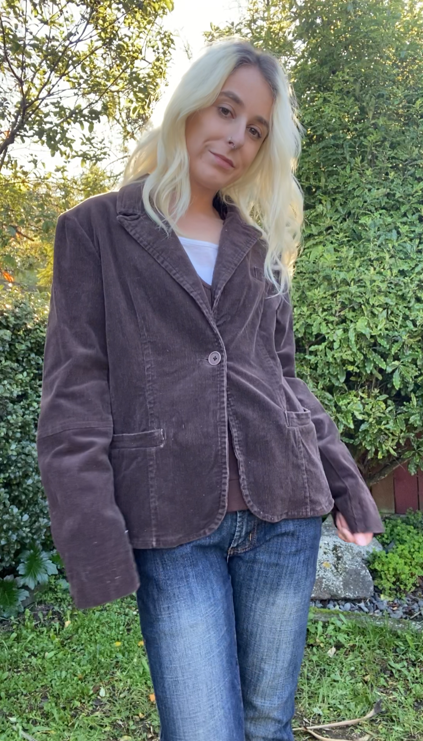 Y2K Jay Jays Brown Corduroy Blazer