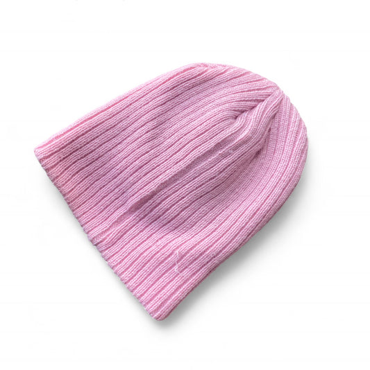 Y2K/90s skater Pink ribbed beanie cap