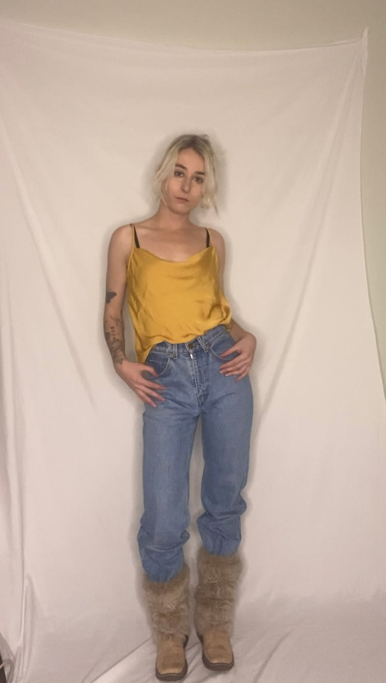 Cute Mustard Cowl neck cami top