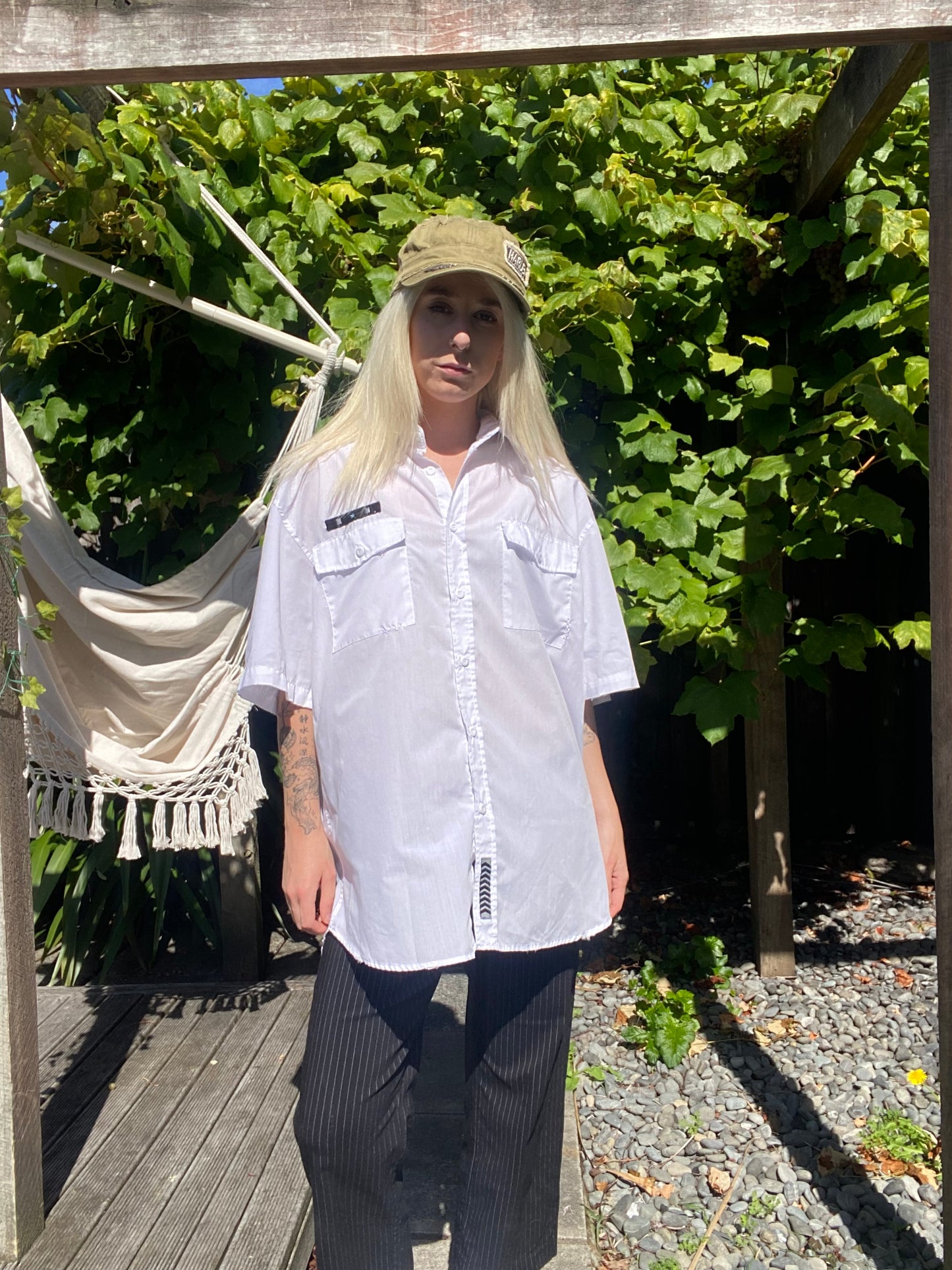 00s Hallensteins white button-up shirt