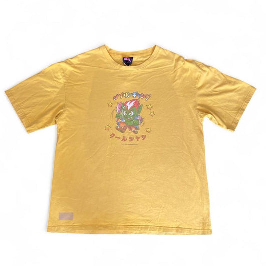 Cool Yellow anime t-shirt with graphic on the front
