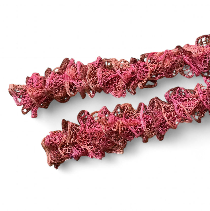 Y2K Pink ruffle scarf