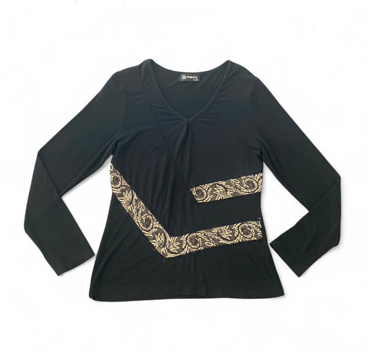 Cool 00s black ruched detailed longsleeve