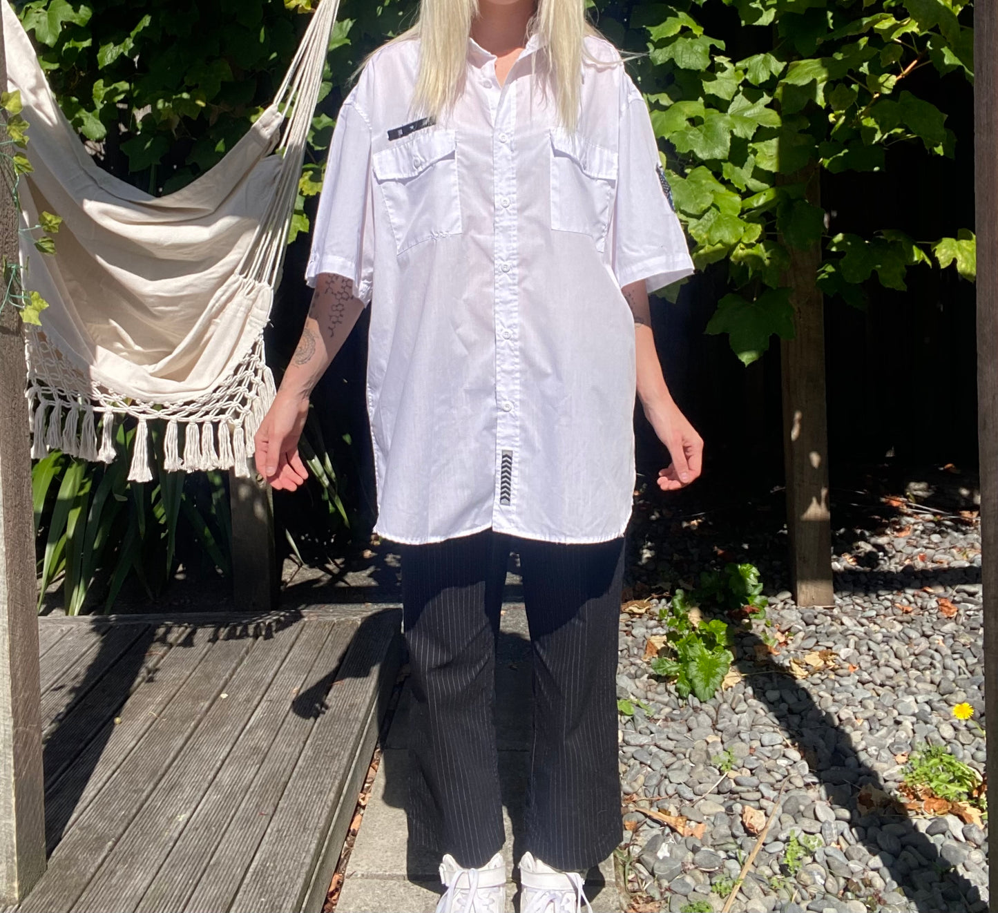 00s Hallensteins white button-up shirt