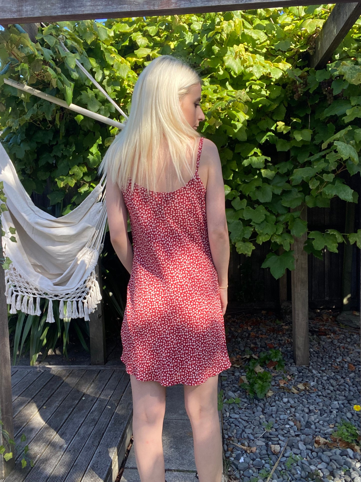 Cute Red and white mini floral dress