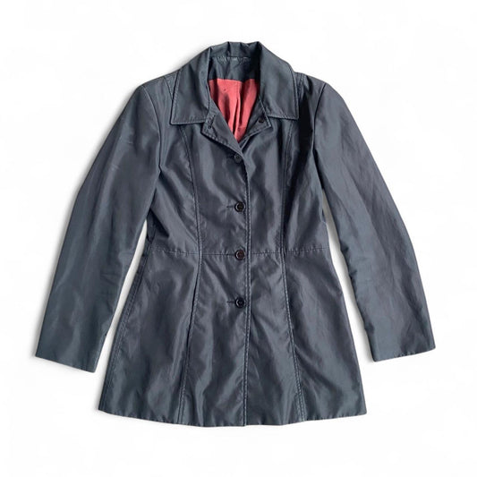 Vintage Black 90s long sleeve button up coat