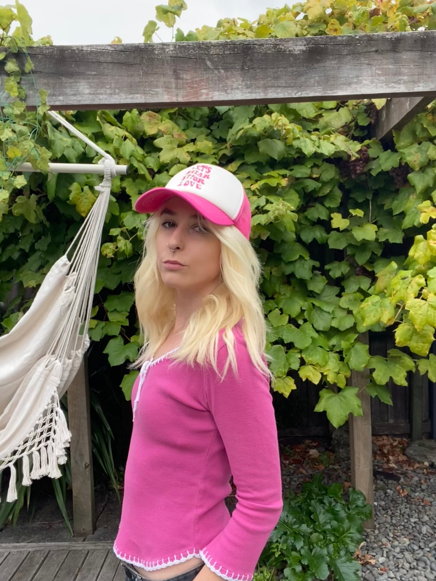 Cute Pink and White Trucker Cap!