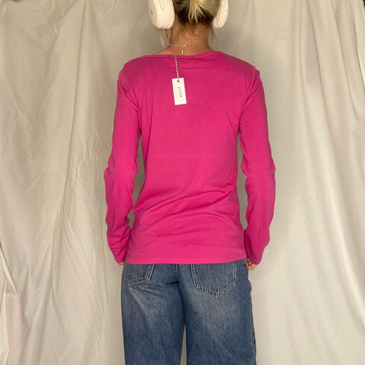 Roxy long sleeve pink shirt with heart diamond design!