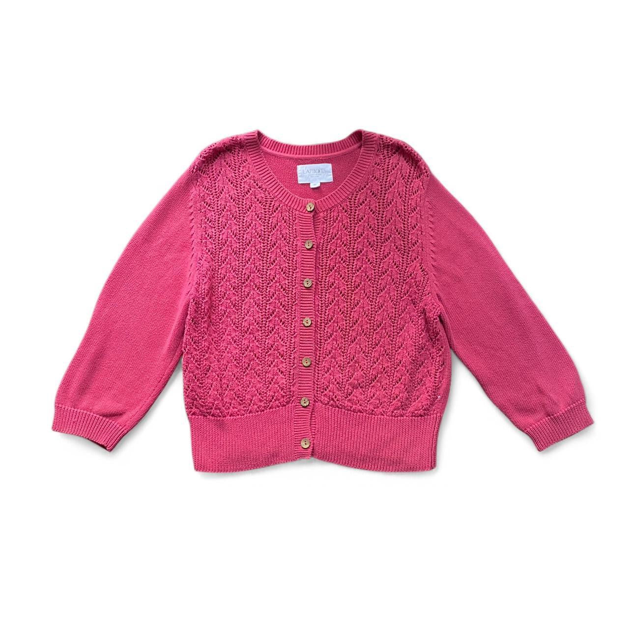 Pink Knit Button Up Cardigan