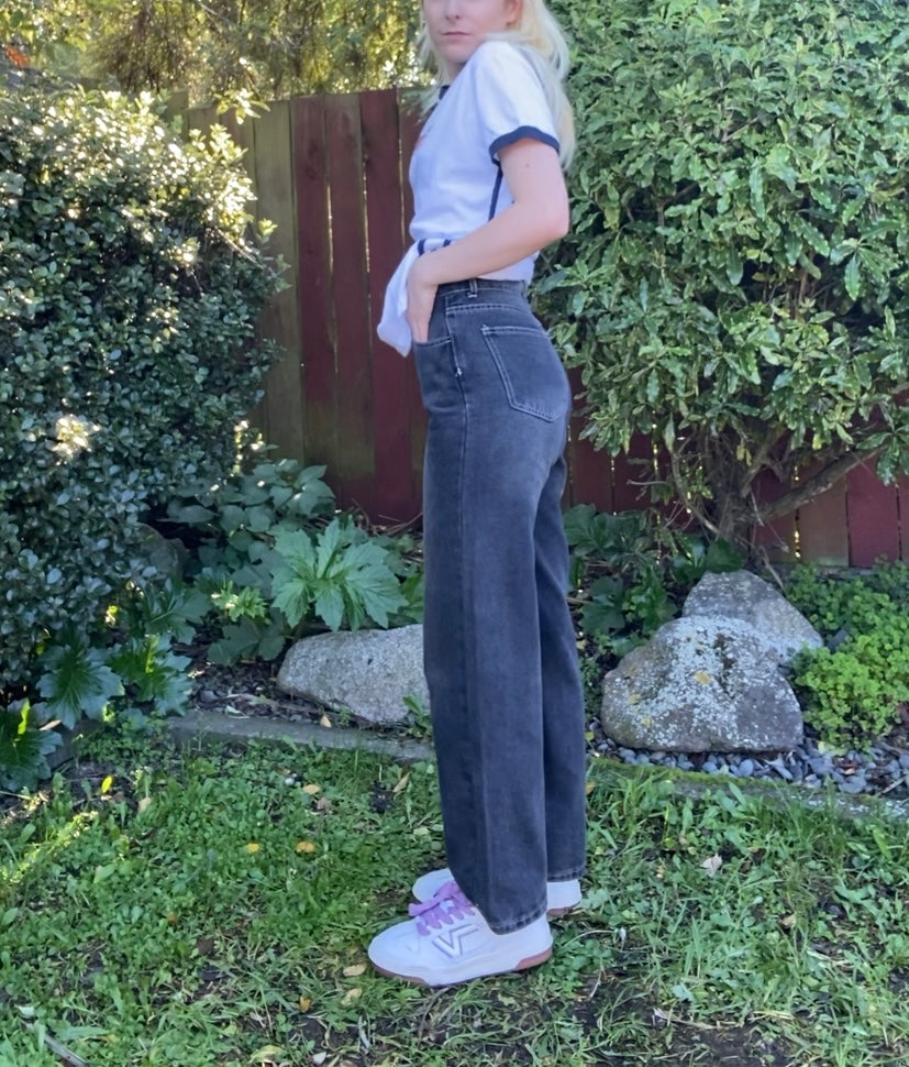 Charcoal wash denim high waisted Jeans