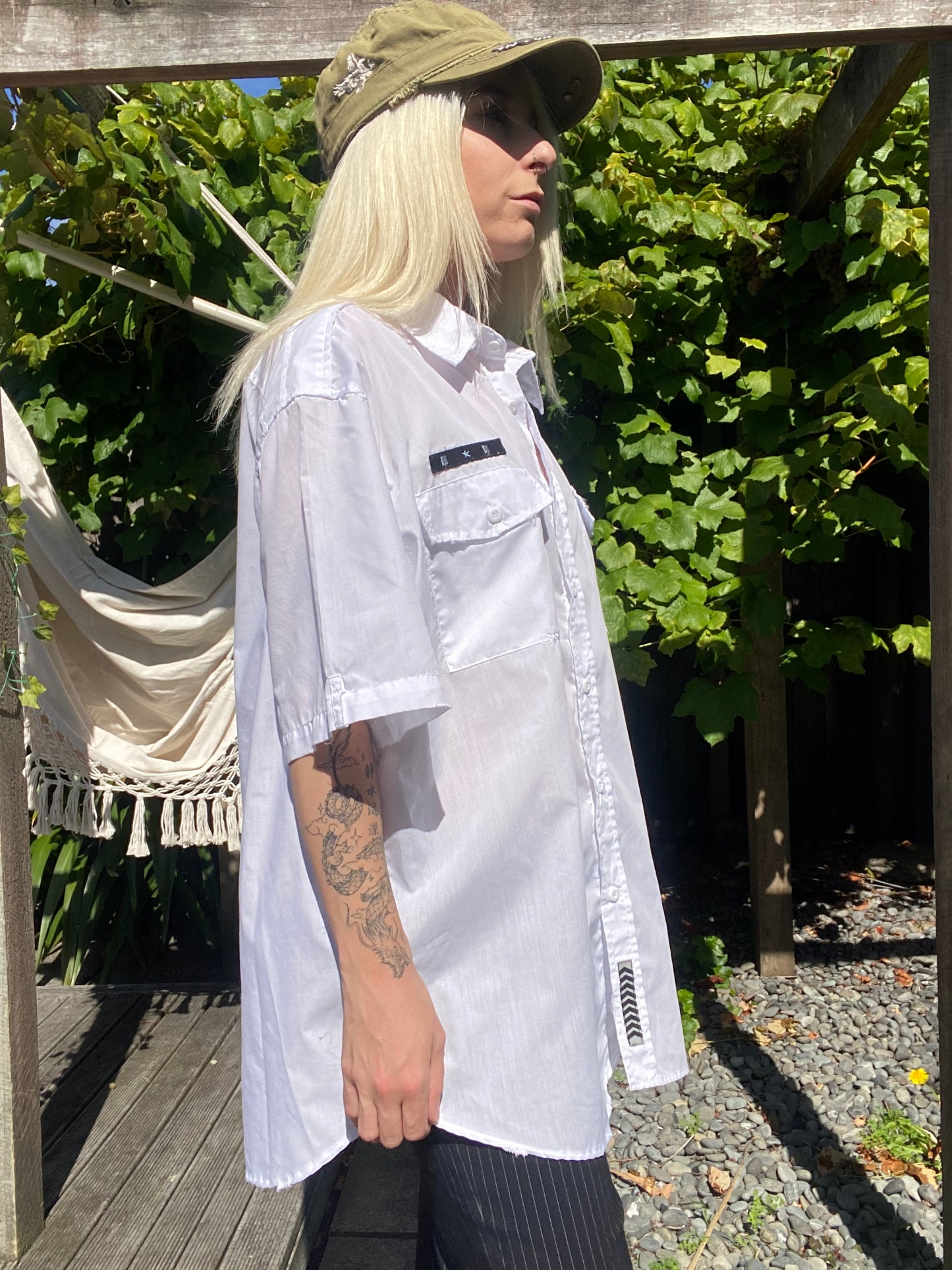 00s Hallensteins white button-up shirt