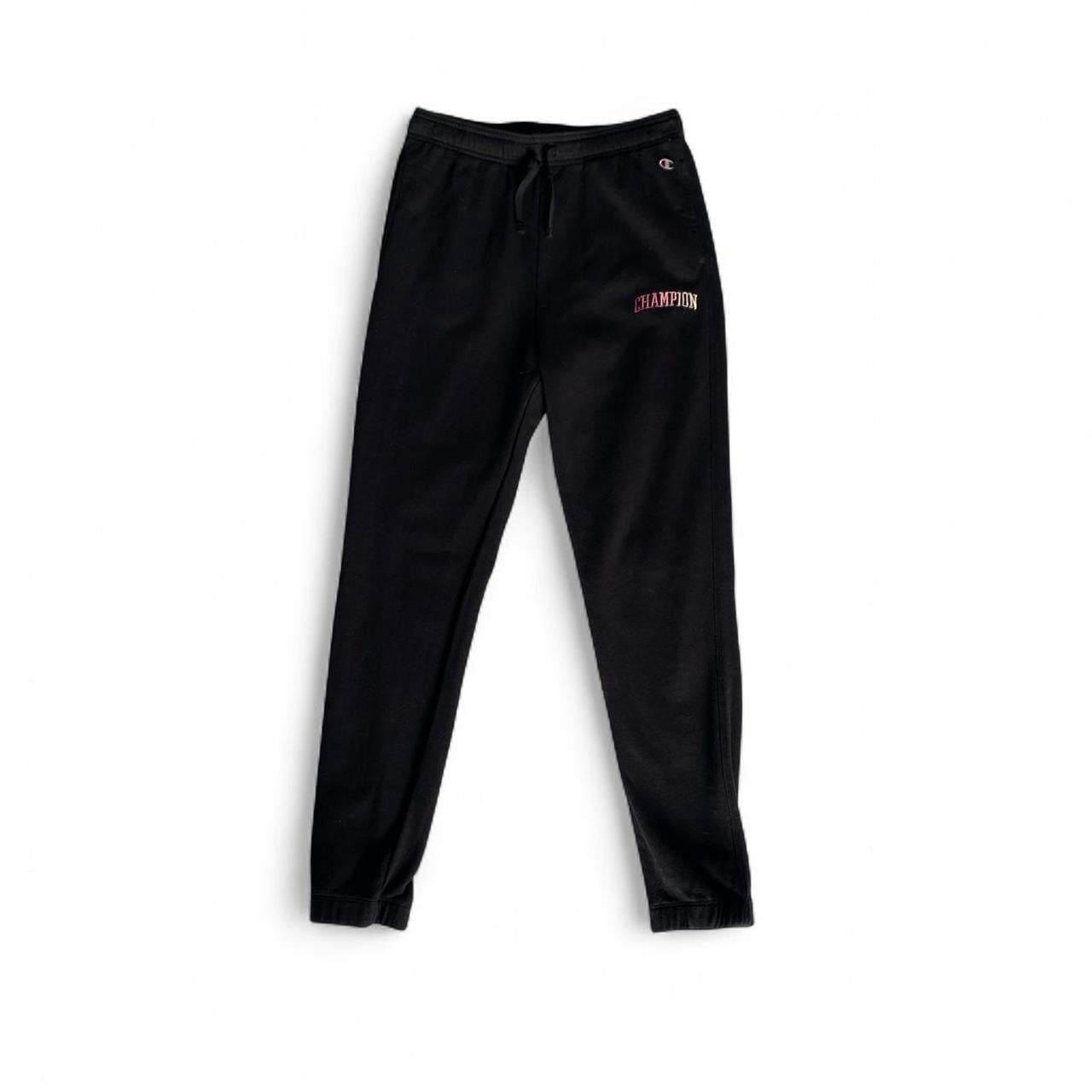 Champion black sweatpants with cute pink logo