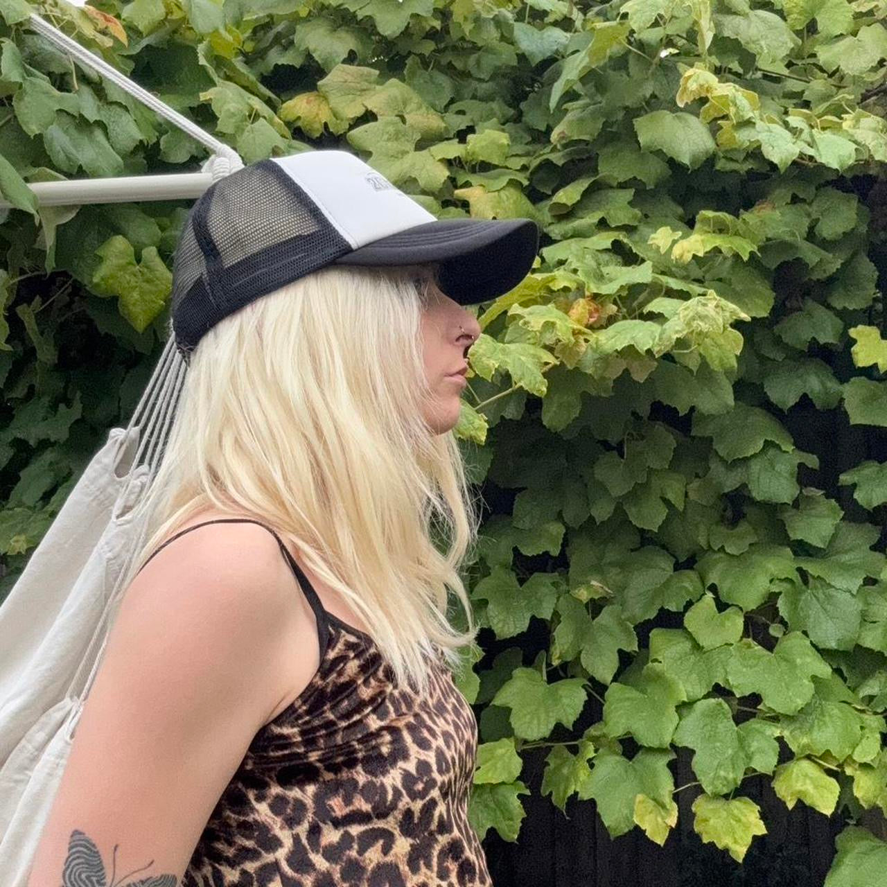 Black and white trucker hat