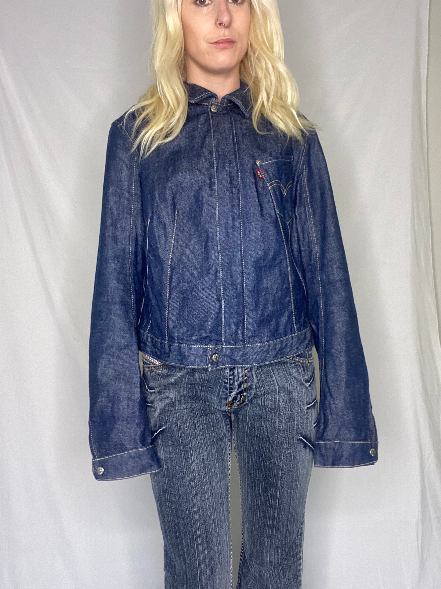 Vintage 90s Levi's denim biker jacket