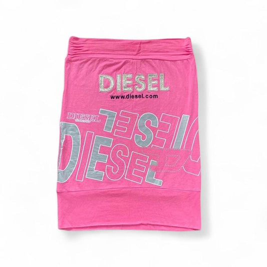 Diesel Y2K Bootleg Pink/Silver Boob tube top