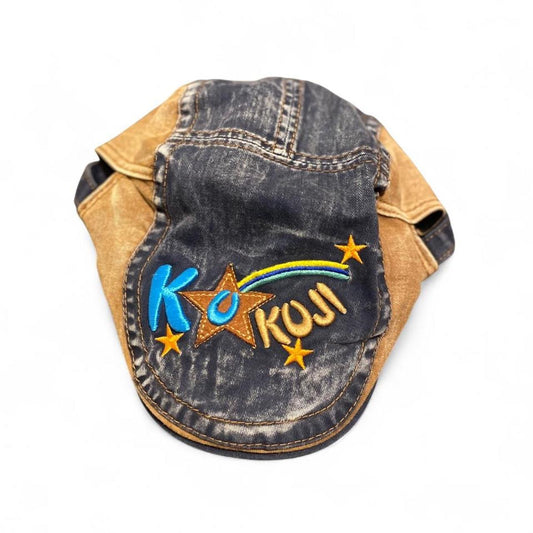 Ku Kuji denim baseball style flat cap