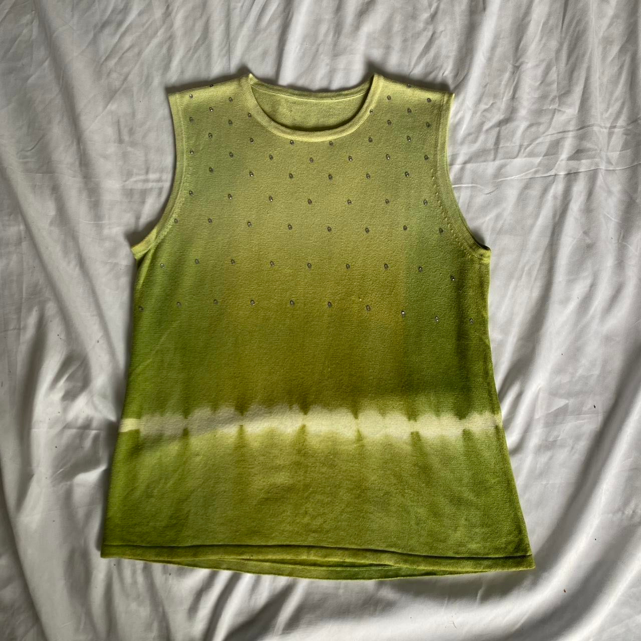 Green/White Tie Dye Cardi + tank top set