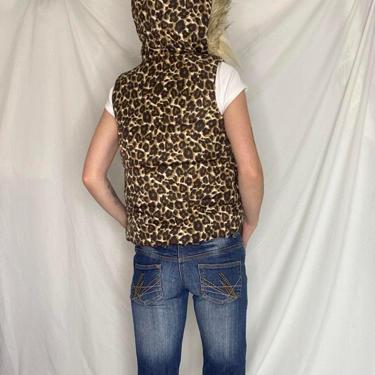 Black and Brown Cheetah Print Sequin Puffer Vest!