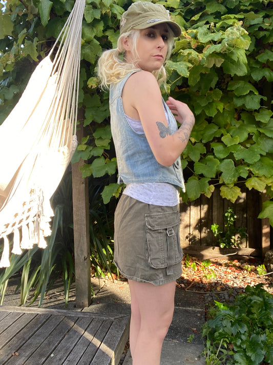 00s light blue denim vest