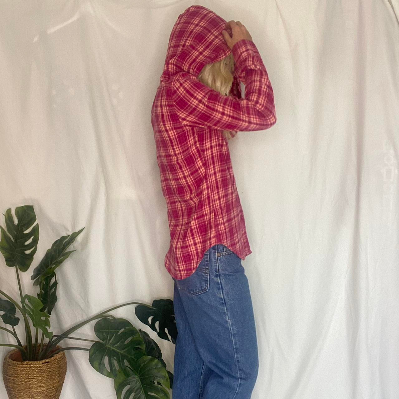 Two Toned Pink plaid Hurley button up shirt