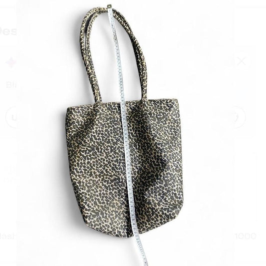 90s Vintage Cheetah Print Canvas Tote Bag!