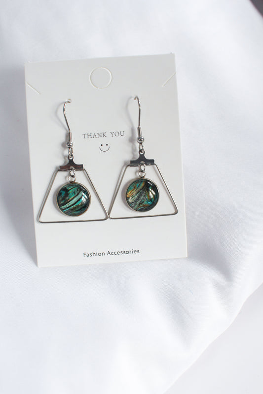 Turquoise, Gold + Silver Earrings