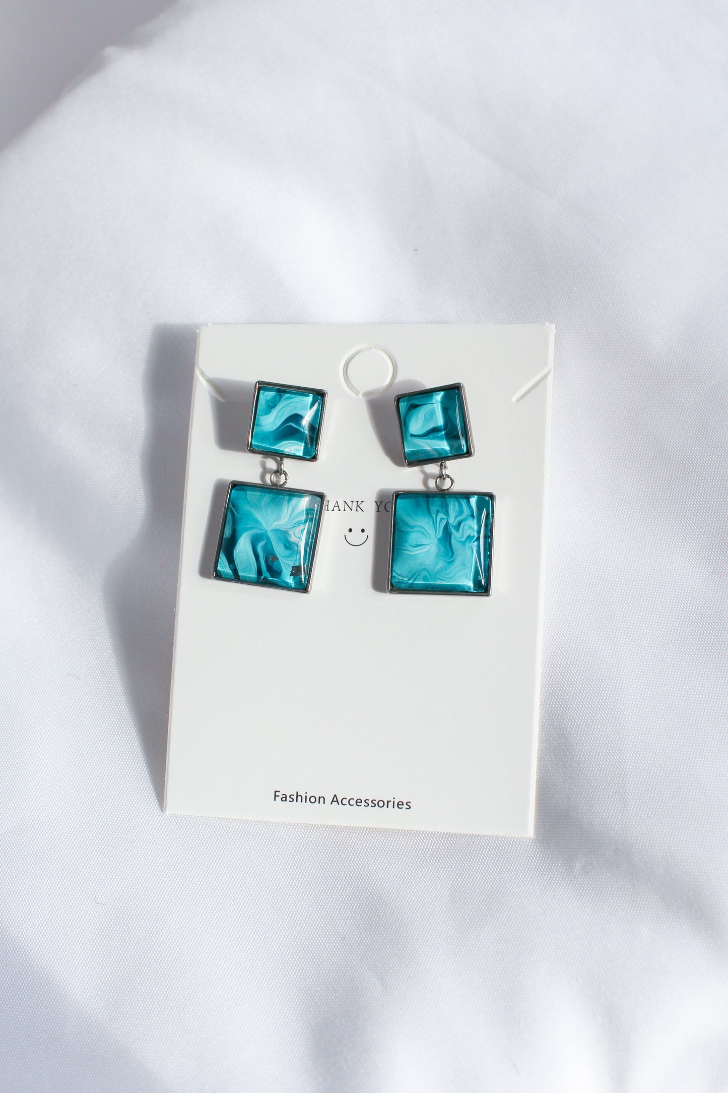 Ocean Blue Square Earrings
