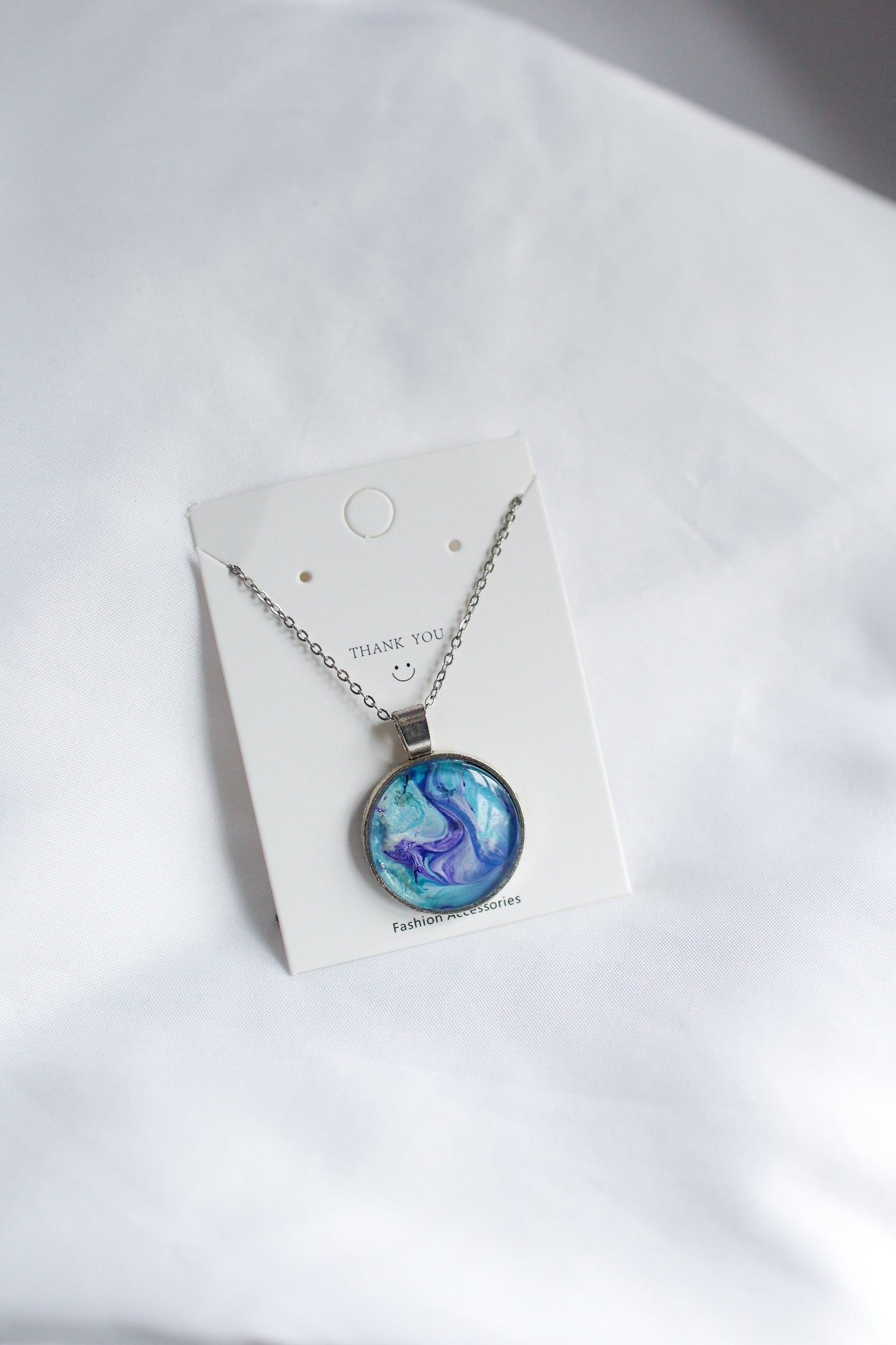 Blue & Purple Circle Pendant Necklace