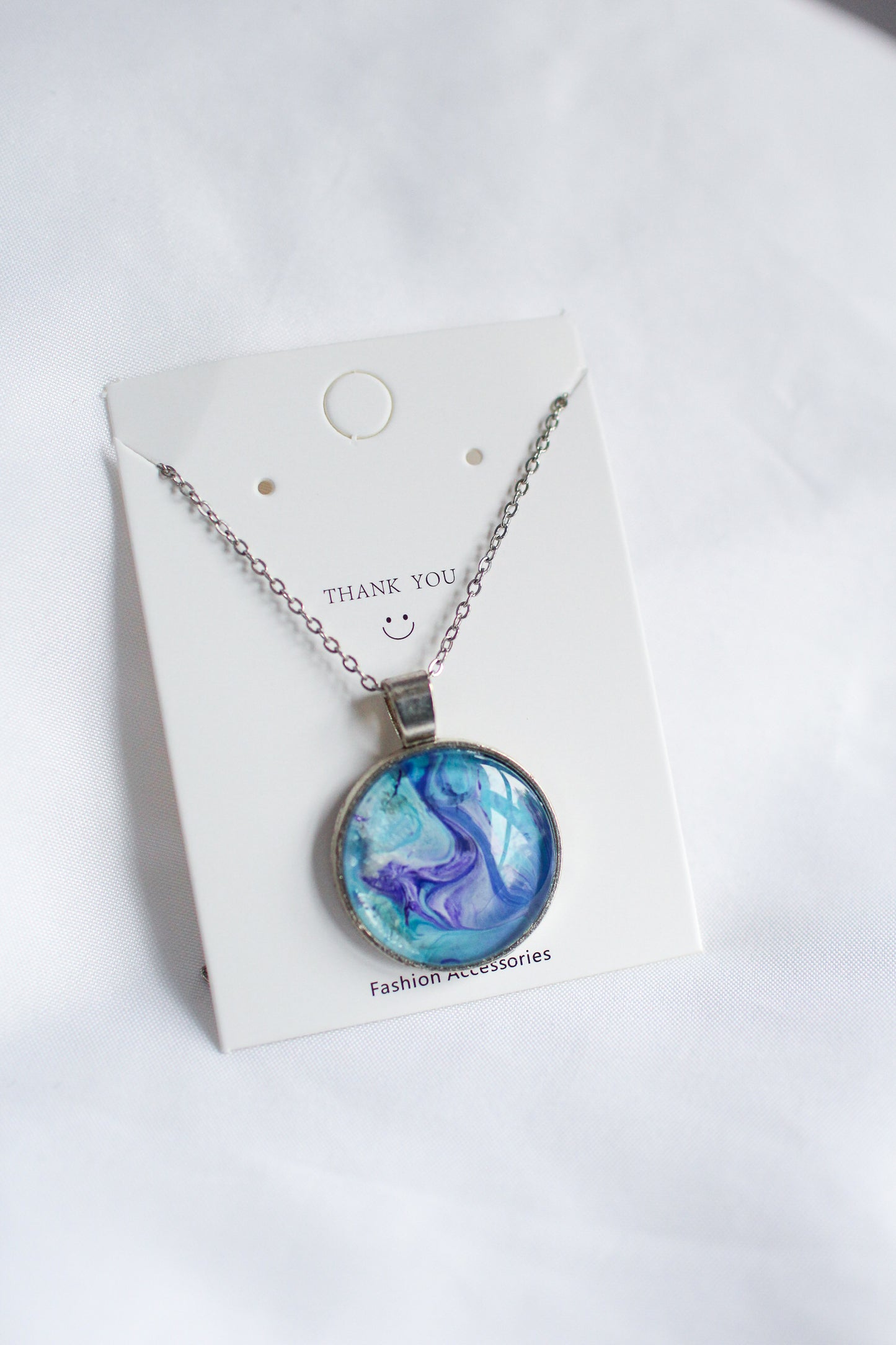 Blue & Purple Circle Pendant Necklace
