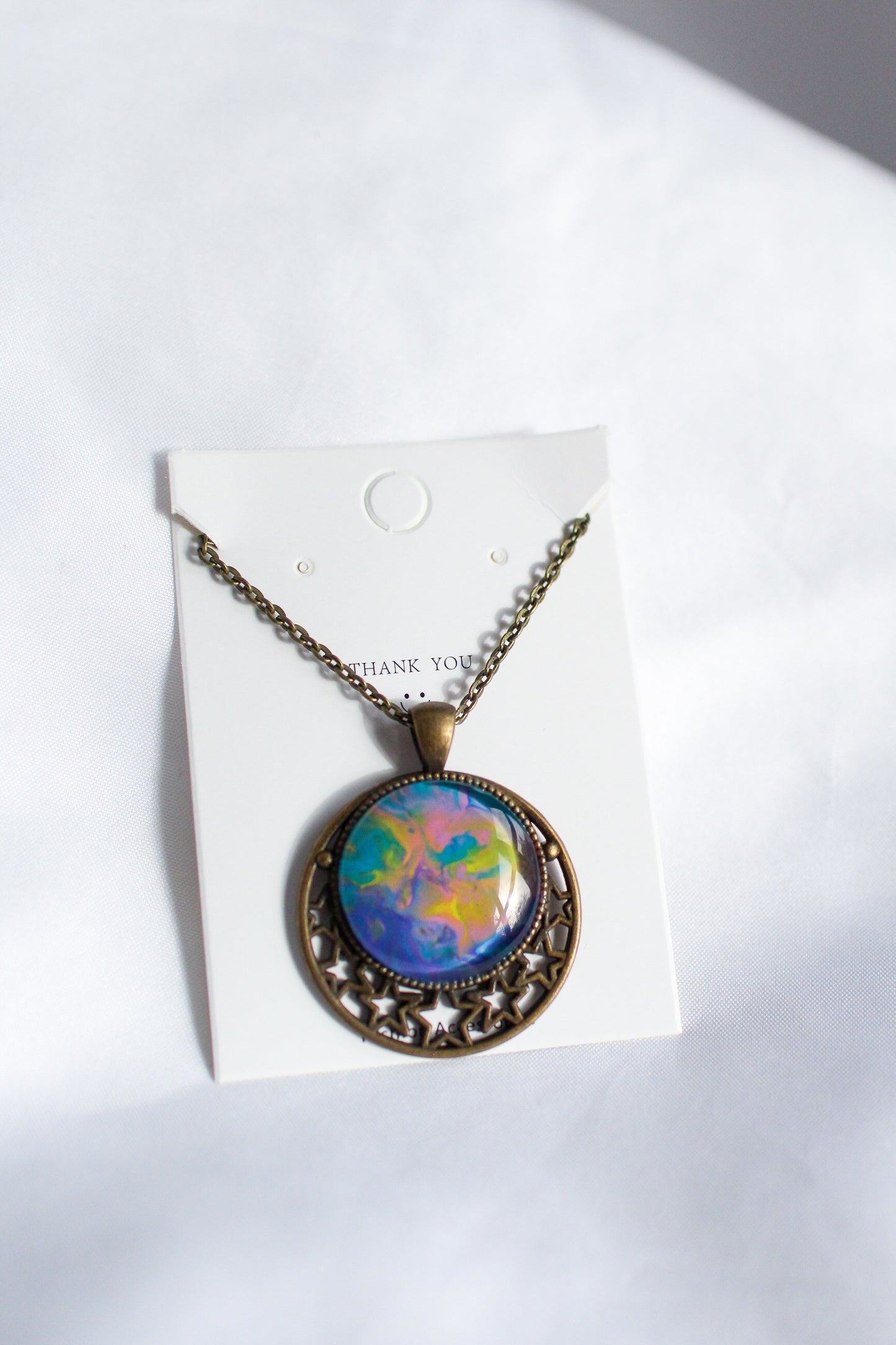 Rainbow Circle Pendant Necklace