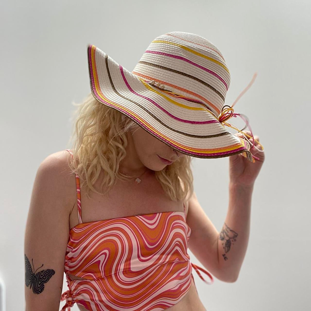 Vintage striped sun hat